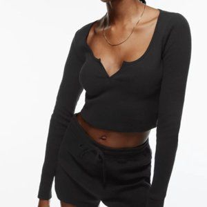 Waffle Notch T-Shirt Notched thermal t-shirt